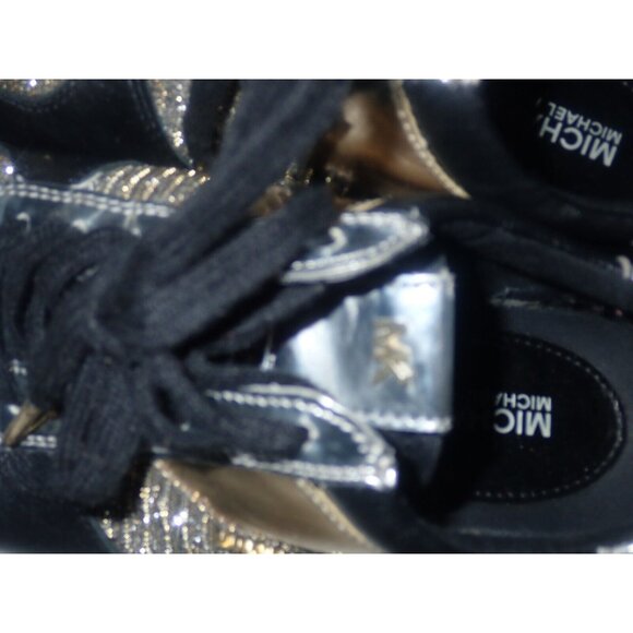 Michael Kors Billie Trainer HX19F Women Casual Athletic Sneakers Sz 7 Black gold - Picture 6 of 7